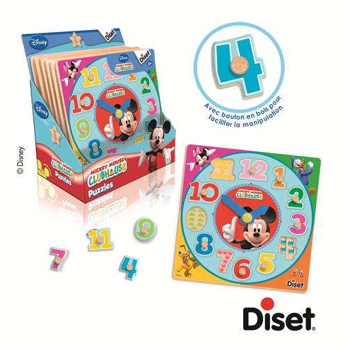Diset Puzzle Horloge Bois Mickey
